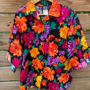 Vintage Womens Hawaiian Dress Shirt